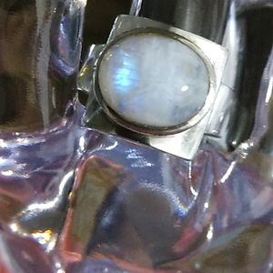 Sterling moonstone ring.